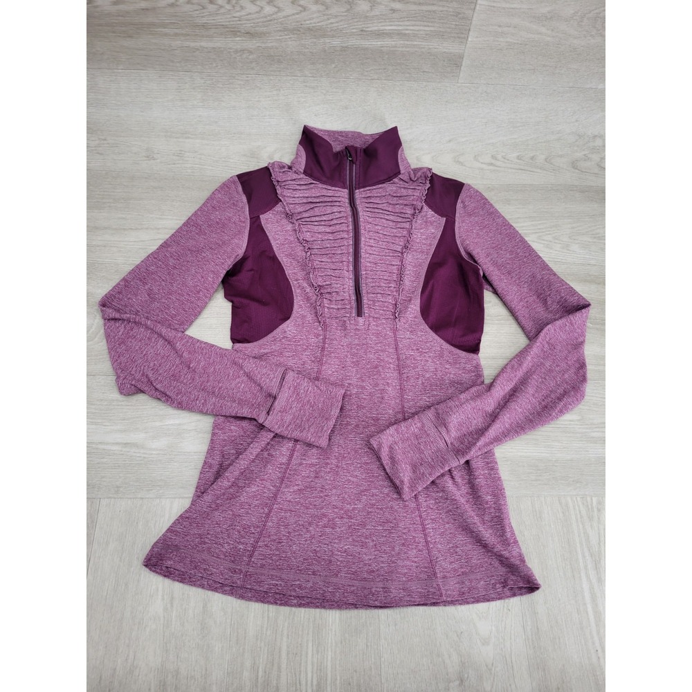 Lululemon Run Your Heart Out 1/4 Zip Pullover Women's 6 Plum Activewear